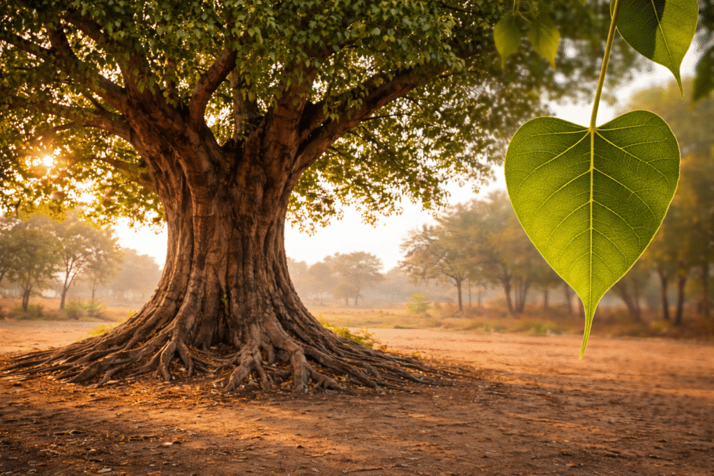 THE UNIQUE PEEPAL LEAVES AND TREE