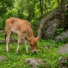 GOMUTRA USES IN CANCER TREATMENT 5 - FEMALE BABY CALF GRAZING IN THE FOREST